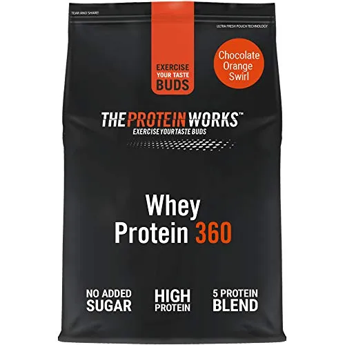 THE PROTEIN WORKS Proteine Whey 360 In Polvere | Frullato Ad Alto Contenuto Proteico | Senza Zuccheri Aggiunti e Basso Contenuto Di Grassi | Miscela Di Proteine | Vortice Ciocco-Orange | 600g
