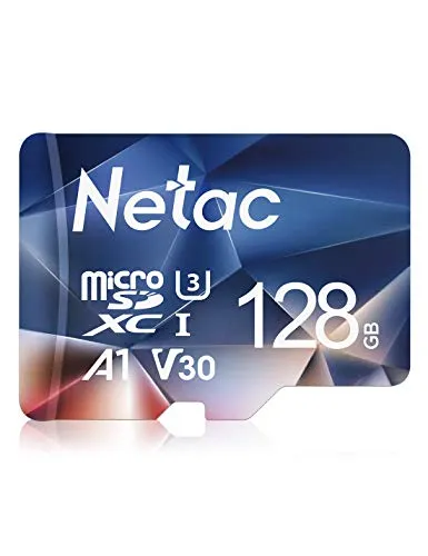 Netac 128Go Scheda Micro SD, Scheda di Memoria A1, U3, C10, V30, 4K, 667X, UHS-I Velocità fino a 100/30 MB/s (R/W) Micro SD Card per Telefono, Videocamera, Switch, Gopro, Tablet