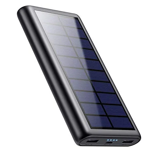 Feob 26800mAh Power Bank Solare, Caricabatterie Portatile Solare per Cellulari Grande capacità Batteria Esterna Ricarica Rapida con 2 USB Porte per iPhone, Samsung, Huawei