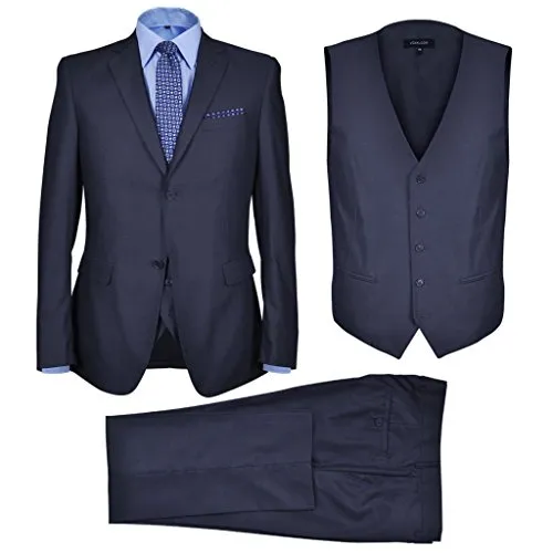 vidaXL Abbigliamento business da uomo in 3 pezzi blu marino taglia 48