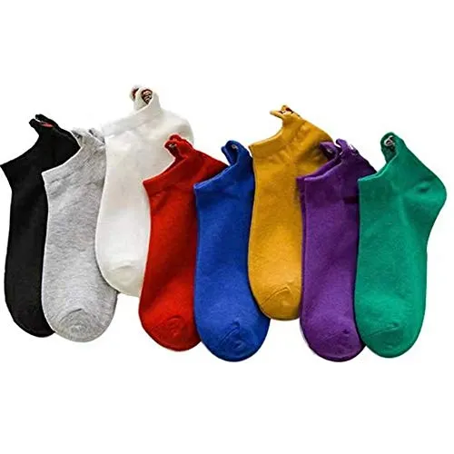 DXZ Calze da ricamo con tacco Cartone animato Faccine divertenti Calzini da uomo e da donna Calzini traspiranti in misto cotone morbido casual Calzini da barca (8 pairs)