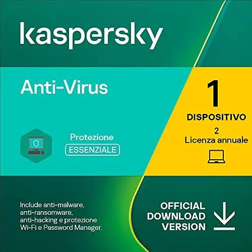 Kaspersky Anti-Virus 2022 | 1 Dispositivo | 2 Anni | PC | Codice d'attivazione via email