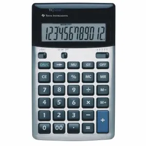 TEXAS INSTRUMENTS TI-5018 SV - Calcolatrice da tavolo a 12 cifre, funzionamento a energia solare, colore: Argento