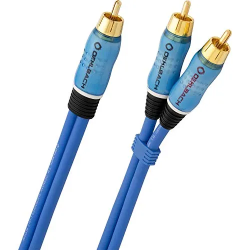 Oehlbach BOOOM 1000 - Subwoofer Y-Cinch-Kabel (2 x Cinch auf 1 x Cinch) - Druckvolle Basswiedergabe & effektive Schirmung - 10 m - blau