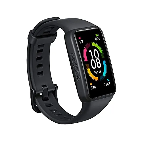 HONOR Band 6 Orologio Fitness Tracker Uomo Donna Cardiofrequenzimetro da Polso Impermeabile Contapassi Smartband Sportivo Activity Tracker 1.47 Pollice Schermo a Colori (Nero)