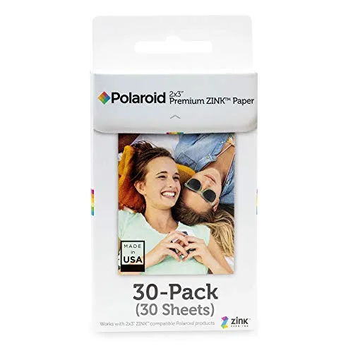 Polaroid Premium ZINK Carta Fotografica 2 x 3 Pollici, Compatibile con Polaroid Snap, Snap Touch Z2300, SocialMatic Instant Camera e Zip Instant Printer, 30 Fogli