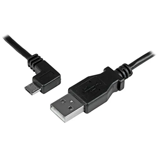 STARTECH.COM Cavo di Ricarica e Sincronizzazione Micro USB da 1 M, USB-A a Micro B ad Angolo Sinistro, M/M, 0,25 Mm²