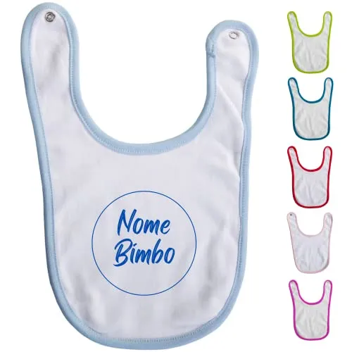 Bavaglino Personalizzato Neonato e Neonata con Nome a RICAMO Bavaglini Bavetta Idea Regalo per Battesimo, Nascita, Asilo per Maschio o Femmina