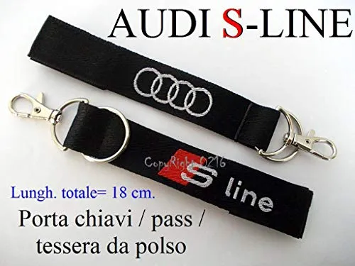 Porta Chiavi A1 A3 A4 A5 A6 A7 A8 TT RS SLINE S-Line S Line Polso Laccio Cordino Laccetto Tessera ID Pass