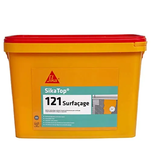 sikatop 121 surfaçage – Mortaio di impermeabilizzazione, riparazione, surfaçage e collage – Kit di 10,7 kg – grigio