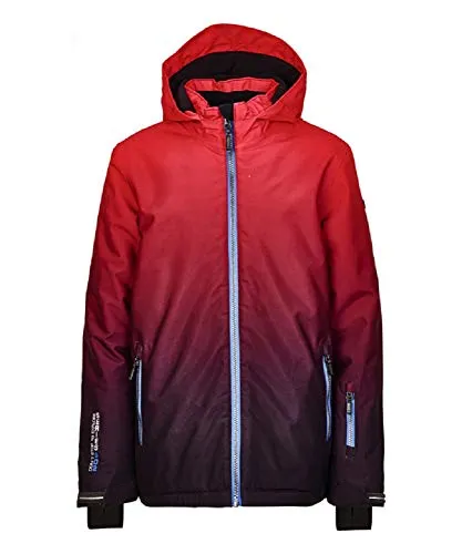 Killtec Pendaro Jr - Giacca da Sci con Cappuccio e ghetta antineve, Impermeabile, Colonna d'Acqua 10.000 mm, Ragazzo, 34488-000, Rot, 164