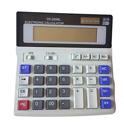 Calcolatrice scientifica Elettronica calcolatrice da tavolo Calcolatrici Dual Power 12 Digit LCD di grandi dimensioni per Daily e Office