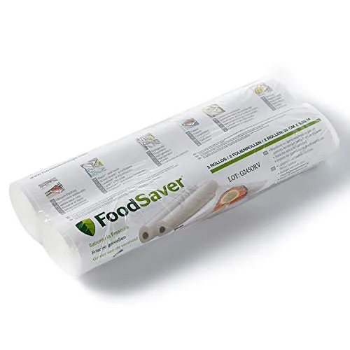 FoodSaver FSR2802 - Rotolo Termosigillabile per Macchina per Sottovuoto Alimenti, senza BPA, 28 cm x 5.5 m, 2 Pezzi