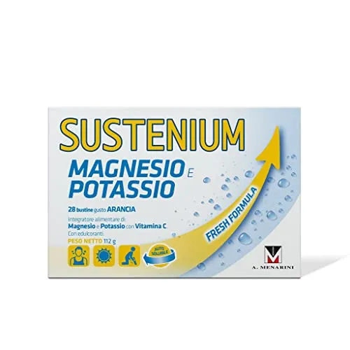 SUSTENIUM Magnesio E Potassio Integratore Gusto Arancia 28 Bustine