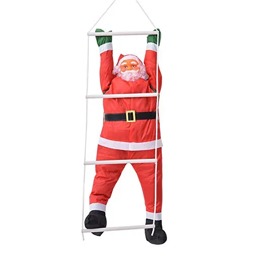 Bulary 60CM Climbing Rope Ladder Decorazioni Natalizie di Babbo Natale Decorazione da Appendere A Parete Pendente per Bambola di Babbo Natale da Esterno