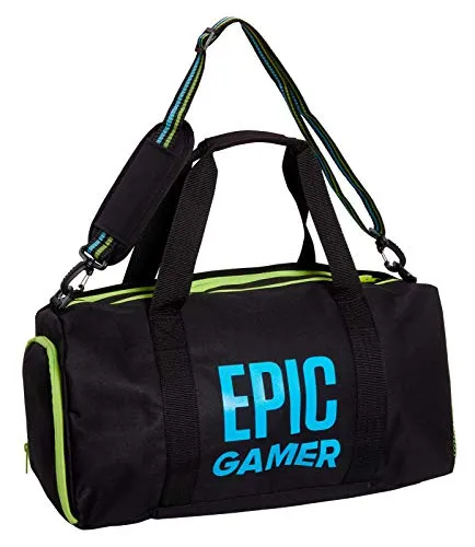 Epic Gamer Sports Holdall adulti bambini Duffle scuola palestra borsa con tracolla
