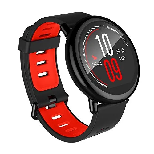 Xiaomi Amazfit Sport UYG4013RT Orologio Smart con cardiofrequenzimetro 4 GB, 1.34" LCD, GPS (satellitare),  Nero/Rosso