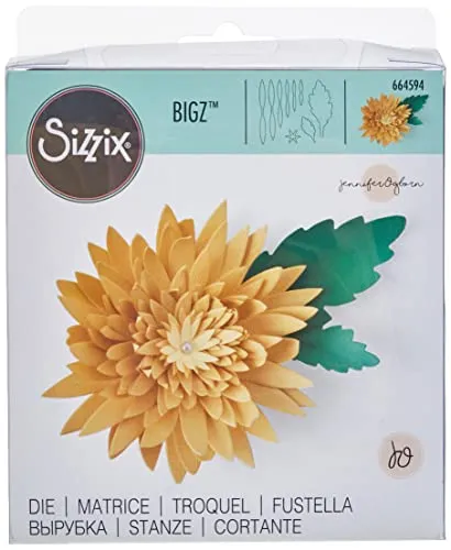 Sizzix Die Chrysanthemum Fustella Bigz 664594 Crisantemo by Jennifer Ogborn, Taglia unica