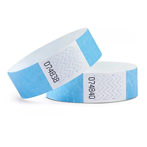 linie zwo®, Confezione da 100 braccialetti di identificazione Tyvek® 19 mm, Azzurro