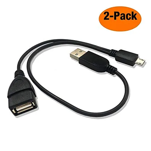 AuviPal - Cavo micro USB 2-in-1 (cavo OTG + cavo di alimentazione USB della TV), confezione da 2