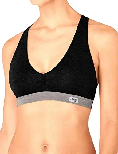 Sloggi Women Move Flow Top2 Capo Intimo Tecnico, Multicolore (Black Combination M014), 38 (Taglia Produttore: X-Small) Donna