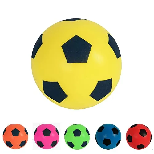 HTI Fun Sport Softball - Palla da Calcio, Misura 5, 20 cm, per Interni ed Esterni, in gommapiuma, per Ore di Divertimento, per Adulti, Ragazzi e Ragazze di Tutte Le età (Yellow)