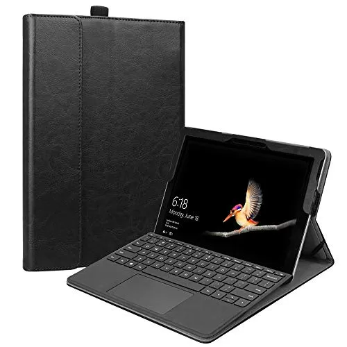 FINTIE Custodia per Microsoft Surface Go 4 (2023) / Go 3 (2021) / Go 2 (2020) / Go (2018) 10 Pollici Tablet, [Multi-angli] Cover Protettivo Case, Compatibile con Tastiera Type Cover, Nero