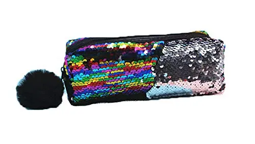 Astuccio per sirena Astuccio per penna incandescente Palla per capelli Astuccio con paillettes Studente di cancelleria bicolore Borsa cosmetica Borsa con paillettes