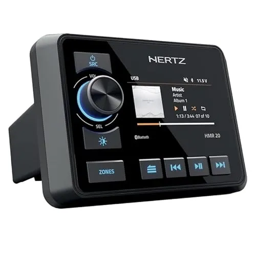 Hertz Marine HMR 20 DAB+ - Ricevitore multimediale nautico con tuner RDS, Bluetooth, USB e DAB+