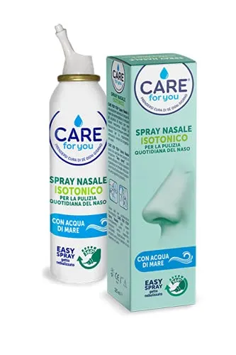 CARE for You, Spray Nasale Isotonico - Spray Lavaggi Nasali Nebulizzato, con Acqua di Mare Ricca di Oligoelementi, per la Pulizia Quotidiana Del Naso, 125 ml