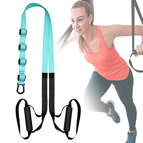 FITOP Allenamento Sospensione, Workout Set per Suspension Fitness Body Training Incluso Ancoraggio per Porta Supporto & Cinghia di Fissaggio per Qualsiasi Tipo di utente Nylon Carico Fino a 500kg