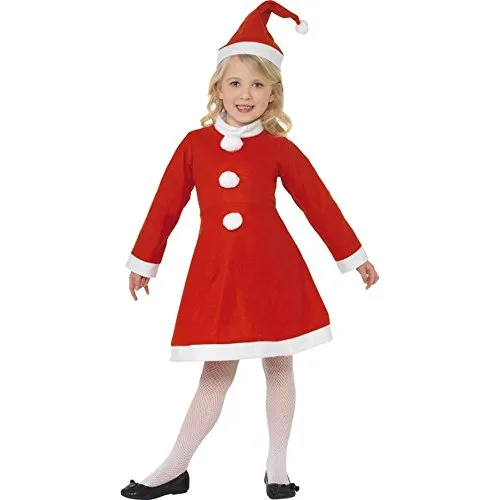 Smiffy's Smiffys Costume ragazza Babbo Natale, Rosso, con abito e cappello, Rosa, L-Età 10-12 anni, 38385L