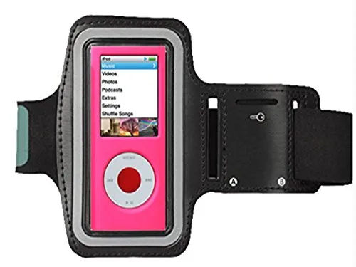 Cfzc, fascia da braccio per jogging e fitness, adatta per iPod nano di 4a e 5a generazione o altri lettori mp3, con due misure regolabili e taschino per chiave