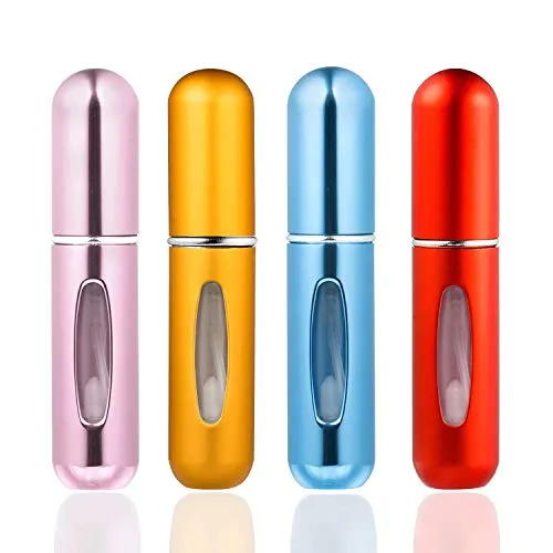 ZWOOS 4 Pcs Atomizzatore di Profumo, Nebulizzatori per Profumo, 5ml Bottiglie Bottiglia di Profumo di Viaggio Ricaricabile per Viaggiare Festa