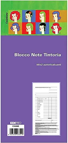 EDIPRO - E5335C - Blocco note tintoria 50x2 autoricalcante f.to 17x9,9