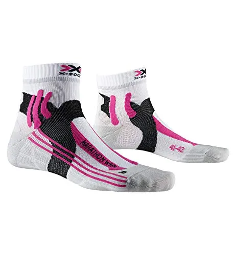 X-Socks Marathon Women Socks, Calzini da Corsa Donna, Arctic White/Pearl Grey, 37-38