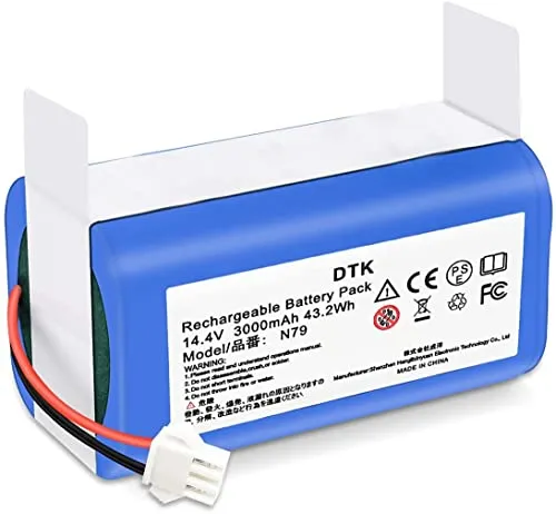 DTK Batteria di ricambio 14,4V 3000mAh per Eufy RoboVac 11, 11S, 11S, MAX, 30, 15C, 15T, 12, 35C ed Ecovacs Deebot N79S, DN622 Cordlss Batteria per aspirapolvere