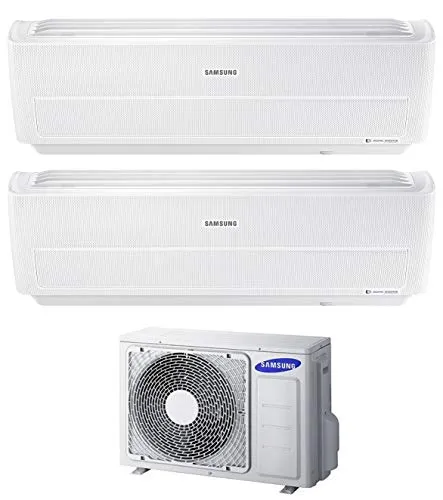 Samsung, Serie Windfree Evo - Climatizzatore 9000+12000 Btu, Dual Split Inverter, Classe A++/A, Gas, R32