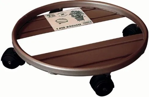 Carrello Portavaso tondo Ã˜ 40 cm con struttura in acciaio e ruote con freno