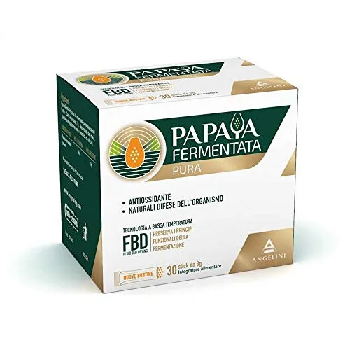 Energya Papaya Fermentata Pura, Integratore Alimentare Antiossidante, Integratore per Difese Immunitarie, 30 Bustine