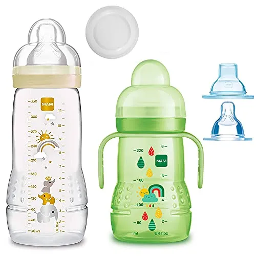 MAM - Set di biberon Easy Active Baby Bottle con tettarella da 330 ml e beccuccio morbido