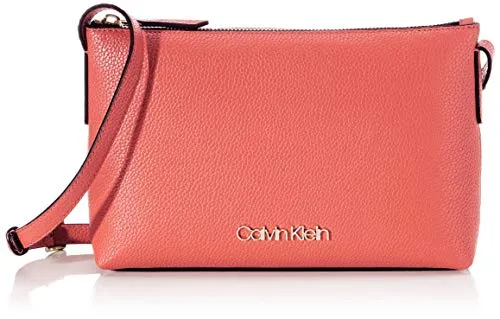 Calvin Klein Neat Crossbody - Borse a tracolla Donna, Rosso (Coral), 1x1x1 cm (W x H L)