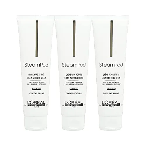 Set di 3 creme liscianti da usare con Steampod – Pro Active per capelli spessi, 150 ml