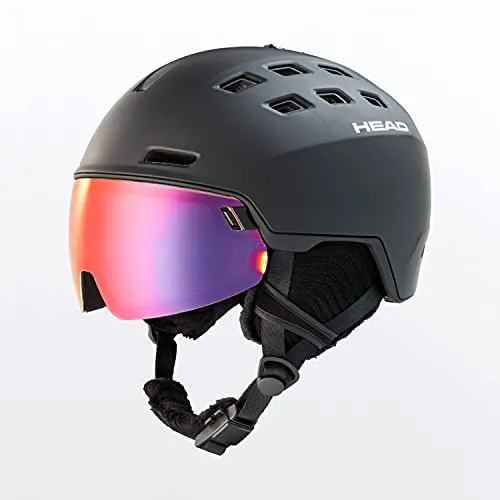 HEAD Casco da sci Radar 5K Pola Black con lenti polarizzate da uomo, casco da sci, snowboard, con visiera, per sport invernali, taglia M/L (56-59 cm) j21