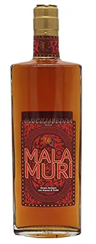Sicilia Bedda - MALAMURI Amaro Siciliano con Arancia Rossa di Sicilia - Liquore di Qualità con Infuso di Scorze d'Arancia - 500 ML