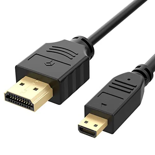 Rankie Cavo Micro HDMI a HDMI ad Alta velocità, Supporta Ethernet, 3D, 4K e Arc, 1,8m, Nero