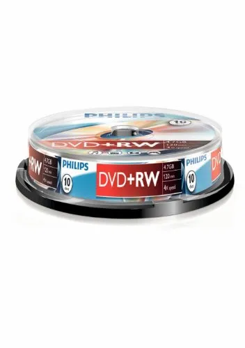 Philips Dvd+rw 4.7 GB DVDRW1S04/700 - Confezione da 10