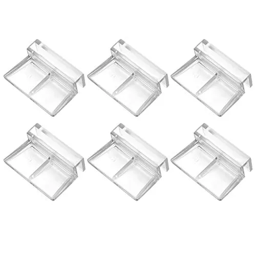 POPETPOP Clip in Acrilico Trasparente per Acquario 6 Pezzi - Clip in Vetro Acrilico per Acquario - Supporto per Supporto per Clip in Vetro Acrilico per Acquario - Accessori per Acquario - 6 mm