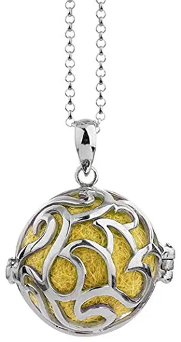 Nenalina Collana con pendente a ornament sfere di feltro nepalesi e, argento sterling 925, DKS-012