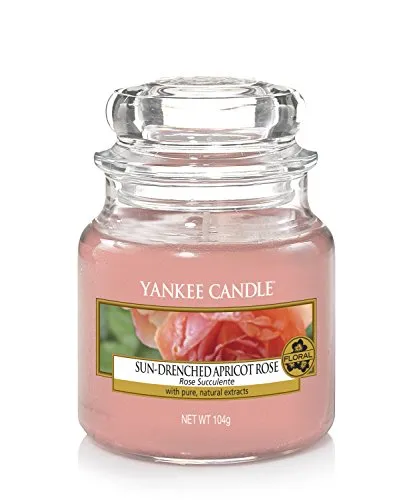 Yankee Candle Candela profumata in giara piccola | Rosa di albicocca | Durata Fino a 30 Ore